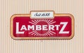 AACHEN, GERMANY OCTOBER, 2017: Lambertz Logo on a factory building. The Lambertz Group is a Aachener Printen- and chocolate Royalty Free Stock Photo
