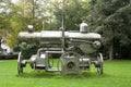 AACHEN, GERMANY. OCTOBER 04, 2020. Locomotive made of stainless steel scrap by Albert Sous Royalty Free Stock Photo