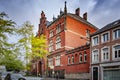 AACHEN, GERMANY. OCTOBER 04, 2020. Street view, facade of old house