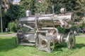 Locomotive made of stainless steel scrap