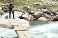 Aadventurous Photographer Aleem on dangerous flooded river swat