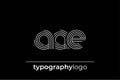 AAE modern geometric typography logo Royalty Free Stock Photo