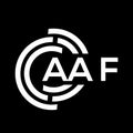 AAF letter logo design on black background. AAF creative initials letter logo concept. AAF letter design