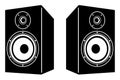 Pair of stereo speakers. Home theater. Perspective vector Royalty Free Stock Photo