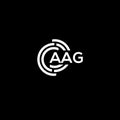 AAG letter logo design on black background. AAG creative initials letter logo concept. AAG letter design Royalty Free Stock Photo