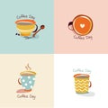 Coffee icons, design templates for coffee ads with retro ingredient plants and minimal designs, social medi stories for shop and h