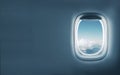Aairplane window with clouds view Royalty Free Stock Photo