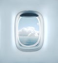Aairplane window with clouds view Royalty Free Stock Photo