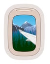 Aairplane window vector traveling by plane and porthole view in flight illustration tourism set of windowpane in Royalty Free Stock Photo