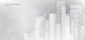 City background architectural with drawings of modern for use web, magazine or poster vector design. Royalty Free Stock Photo