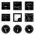 Electrical measuring equipment. Silhouette vector icons Royalty Free Stock Photo