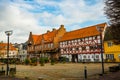 Aalborg, Denmark: Beautiful street with houses in the center of the old town