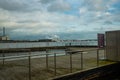 Aalborg, Denmark: Beautiful view from the waterfront to the river and factories. Aalborg Royalty Free Stock Photo