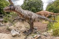 Dinosaur in natural surroundings and in lifelike size