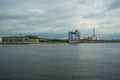 Aalborg, Denmark: Waterfront of Aalborg with the bridge to Noerresundby Royalty Free Stock Photo