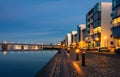 Aalborg harbor - evening in the blue hour (III) Royalty Free Stock Photo