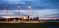 Aalborg harbor - evening in the blue hour IV Royalty Free Stock Photo