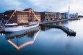 Aalborg Harbour - evening lights, Denmark