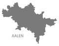 Aalen city map with boroughs grey illustration silhouette shape Royalty Free Stock Photo