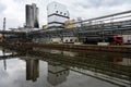 Aalst, Flemish Brabant, Belgium -The Tereos Syral industrial site for sugar production at the River Dender Royalty Free Stock Photo