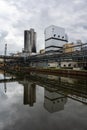 Aalst, Flemish Brabant, Belgium -The Tereos Syral industrial site for sugar production at the River Dender Royalty Free Stock Photo