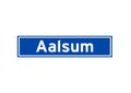 Aalsum isolated Dutch place name sign. City sign from the Netherlands.