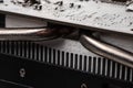 Aaluminum cooling radiator of the video card close up Royalty Free Stock Photo