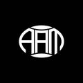 AAM abstract monogram circle logo design on black background. AAM Unique creative initials letter logo..AAM abstract monogram