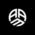 AAM letter logo design on white background. AAM creative initials letter logo concept. AAM letter design