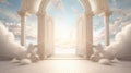 Aan archway leading to heaven with white clouds Royalty Free Stock Photo