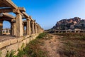 Aancient bazaar street group monuments at Hampi, Karnataka, India Royalty Free Stock Photo