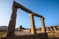 Aancient bazaar street group monuments at Hampi, Karnataka, India Royalty Free Stock Photo