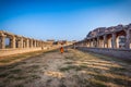 Aancient bazaar street group monuments at Hampi, Karnataka, India Royalty Free Stock Photo