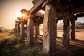 Aancient bazaar street group monuments at Hampi, Karnataka, India Royalty Free Stock Photo