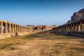 Aancient bazaar street group monuments at Hampi was the centre of the Hindu Vijayanagara Empire in Karnataka, India Royalty Free Stock Photo