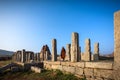 Aancient bazaar street group monuments at Hampi was the centre of the Hindu Vijayanagara Empire in Karnataka, India Royalty Free Stock Photo