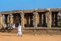 Aancient bazaar street group monuments at Hampi was the centre of the Hindu Vijayanagara Empire in Karnataka, India