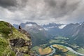 One man relax and enjoy the magical view over Rauma valley