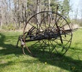 Aantique farm machinery, rusted, Beyond the chimney trail, hike near Winchendon Mass