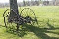 Aantique farm machinery, rusted, Beyond the chimney trail, hike near Winchendon Mass