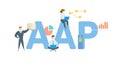 AAP, Affirmative Action Plan. Concept with keyword, people and icons. Flat vector illustration. Isolated on white. Royalty Free Stock Photo
