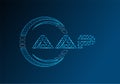 AAP low poly letter logo vector design. Royalty Free Stock Photo