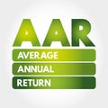 AAR - Average Annual Return acronym, business concept background