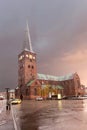 Aarhus Cathedral - Cathedral of Ãâ¦rhus at dawn. Denmark Royalty Free Stock Photo