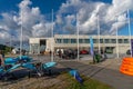 Aarhus, Denmark, 17. Aug. 2021- Aarhus yacht harbor - Preparation for, Sail GP. Sail Grand Prix, will be held this year in Denmark