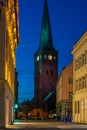 Aarhus, Denmark, June 15, 2022: Night view of Aarhus cathedral i Royalty Free Stock Photo