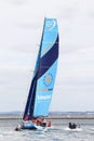 Volvo Ocean Race with the Vestas 11th Hour Racing yacht in the harbor of Aarhus in Denmark