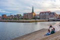 Aarhus, Denmark, June 14, 2022: Waterfront in the port of Aarhus Royalty Free Stock Photo