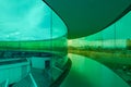 Rainbow panorama created by Olafur Eliasson at the rooftop of ARoS Aarhus Art Museum. Royalty Free Stock Photo