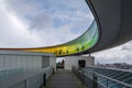 Rooftop of ARoS Aarhus Art Museum and Rainbow panorama created by Olafur Eliasson. Royalty Free Stock Photo